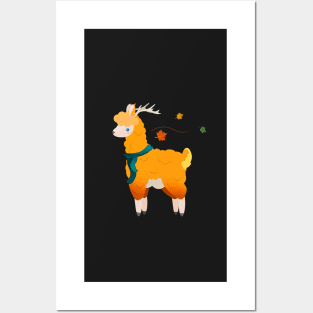 Autumn Llama Posters and Art